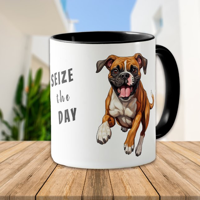 Caneca Engraçado Cachorro Engraçado Agita o Dia (Criador carregado)