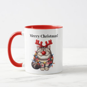 Caneca Engraçado Cama de Natal