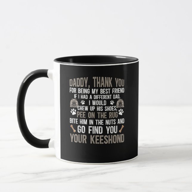 Caneca Engraçado Cão Keeshond Para Pai Keeshond (Esquerda)