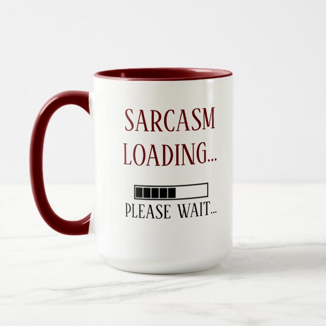 Caneca Engraçado Carregando o Sarcasm, Aguarde (Esquerda)