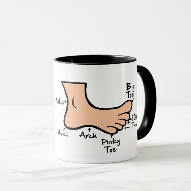 Caneca Engraçado Cartoon Foot Podiatry Mug (Frente Esquerda)