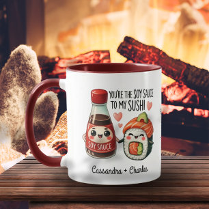 Caneca Engraçado Casal personalizado "Molho de soja para 