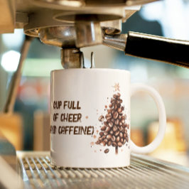 Caneca Engraçado Coffee Beans Tree Natal