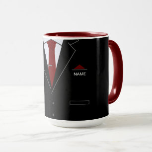 Caneca Engraçado Conjunto Preto de Mug Comercial com Nome