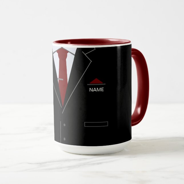 Caneca Engraçado Conjunto Preto de Mug Comercial com Nome (Frente Esquerda)