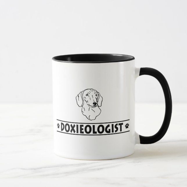 Caneca Engraçado Dachshund - Revestido (Direita)