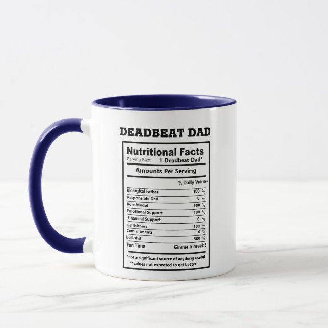 Caneca Engraçado Deadbeat Pai Citações Sarcásicas (Esquerda)