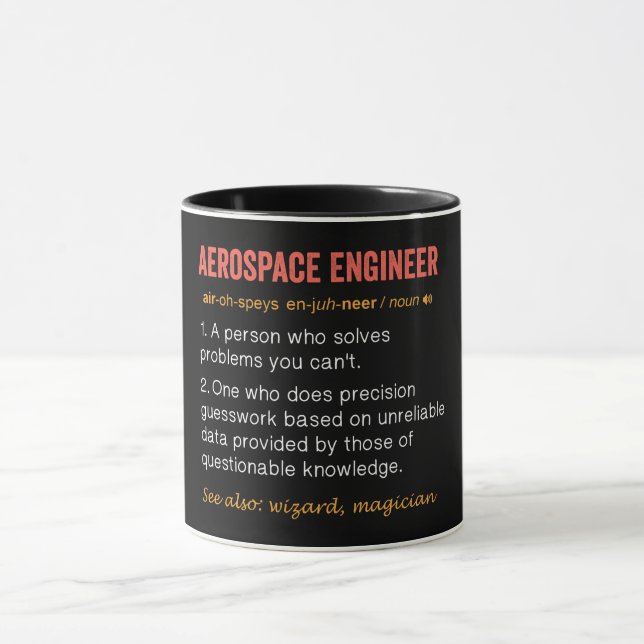Caneca Engraçado Definição de Engenheiro Aeroespacial (Centro)