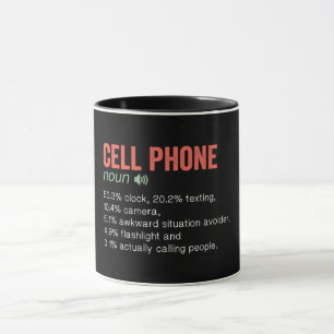 Caneca Engraçado Definição de Telefone Celular