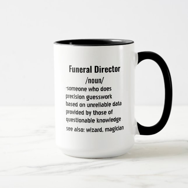 Caneca Engraçado Diretor Funerário Dons de definição mulh (Direita)