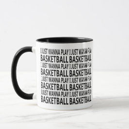 Caneca Engraçado diz sobre o folheto de basquete