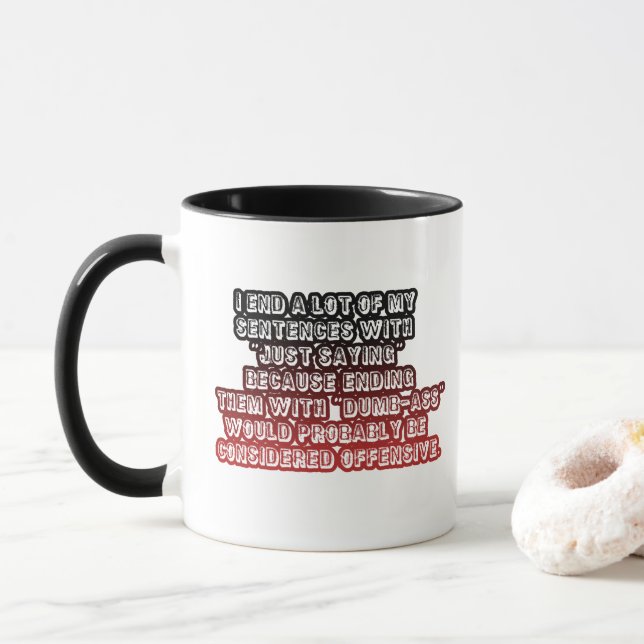 Caneca Engraçado Dizer Ofensiva Coffee Preto (Com Donut)