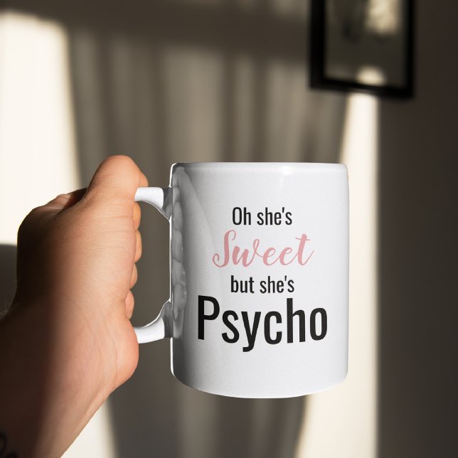 Caneca Engraçado Doce mas Psicopata | Fofo (Criador carregado)