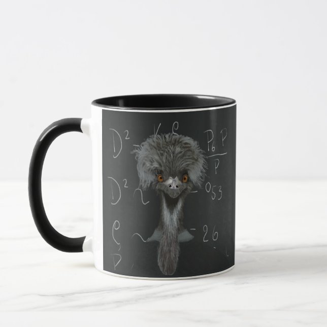 Caneca Engraçado Emu Einstein (Esquerda)