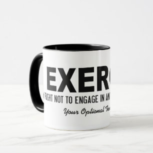 Caneca Engraçado Exercício personalizado imagens de texto