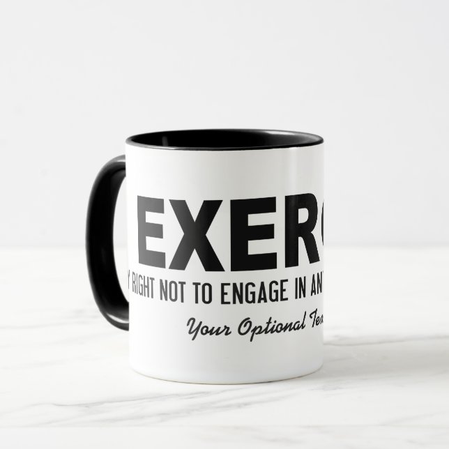 Caneca Engraçado Exercício personalizado imagens de texto (Frente Esquerda)