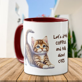 Caneca Engraçado Falar Sobre Gatos