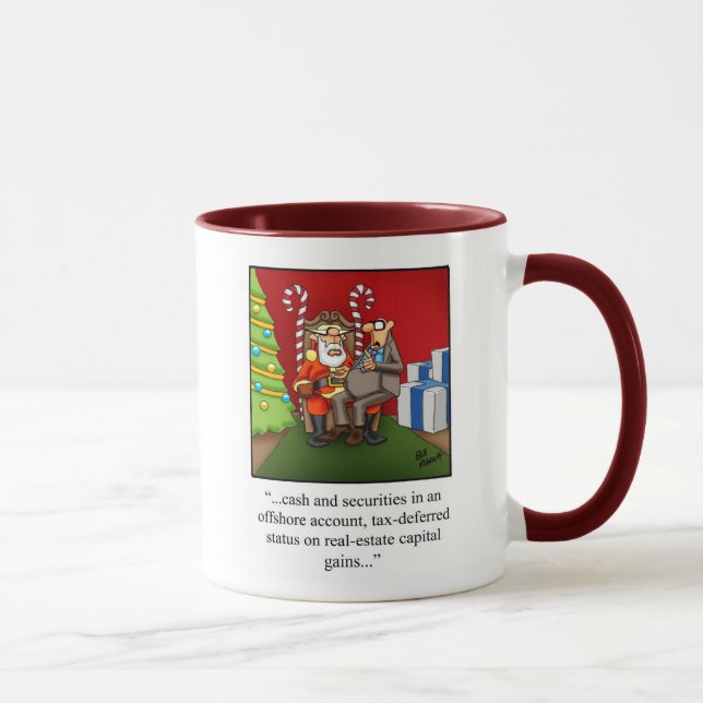 Caneca Engraçado Finanças Humor Pato de Natal (Direita)