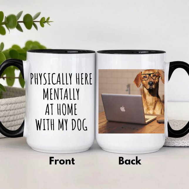 Caneca Engraçado Fisicamente Aqui Mentalmente Em Casa Com (Criador carregado)