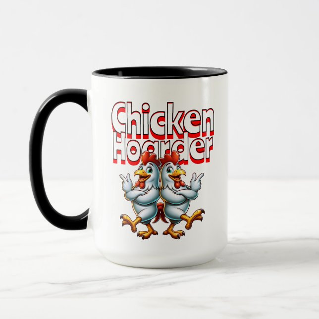Caneca Engraçado Galinha Hoarder (Esquerda)