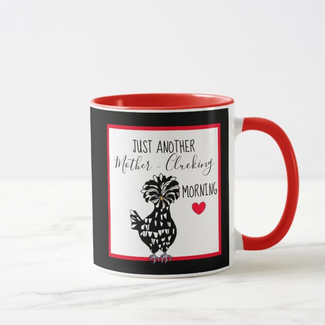 Caneca Engraçado Galinha Pun | Chicken Quote Morning Humo (Direita)