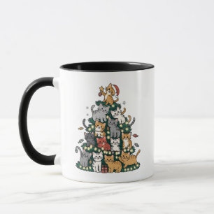Caneca Engraçado Gatinho, Árvore de Natal, Amante de os a