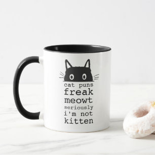 Caneca Engraçado Gato Humoroso Puns Freak Meowt