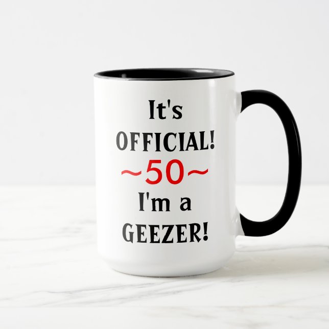 Caneca Engraçado Geezer 50º Aniversário Mug (Direita)
