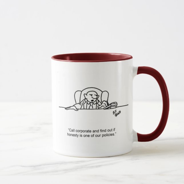 Caneca Engraçado Honestidade Política de Mug Comercial (Direita)