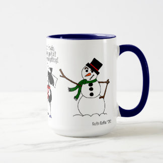 Caneca Engraçado Horse & Snowman Cartoon Mug