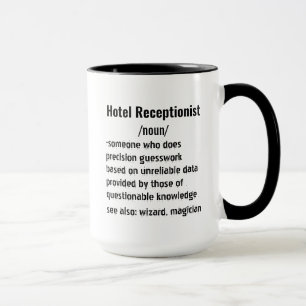 Caneca Engraçado Hotel Recepcionista Dons de definição