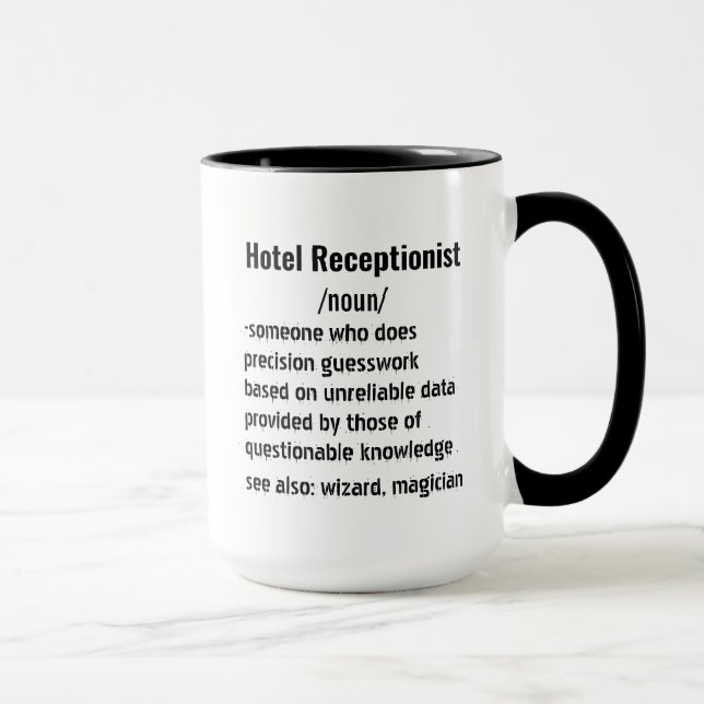 Caneca Engraçado Hotel Recepcionista Dons de definição (Direita)