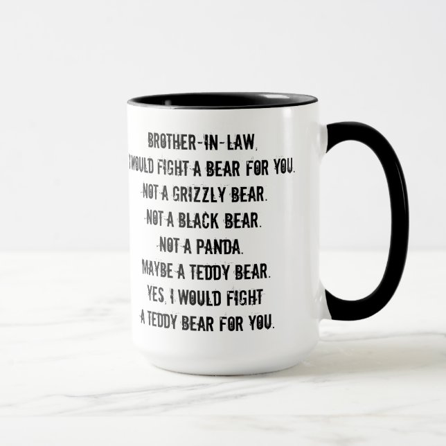 Caneca Engraçado Irmão-Em-Lei Dando Mug (Direita)