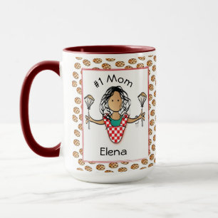 Caneca Engraçado Mãe Mãe Étnica Fêmea Cartum Café