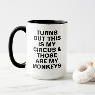 Caneca Engraçado Meu Circo Meus Macacos Chefe Humor