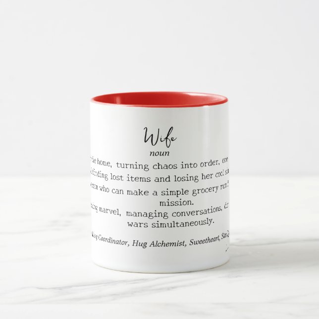 Caneca Engraçado Mug Personalizado de Definição de Esposa (Centro)
