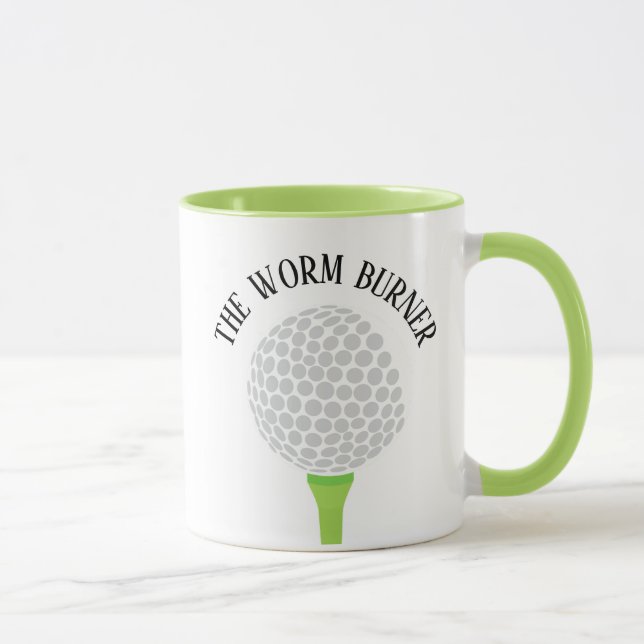 Caneca Engraçado O Verme Burner Golf Ball Tee (Direita)