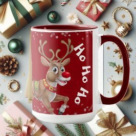 Caneca Engraçado Papais noeis de Natal Reindeer Sleigh Ho