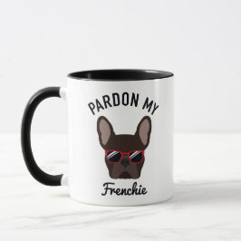 Caneca Engraçado, Pardon, meu francês Brown Buldog francê