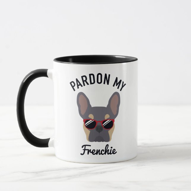 Caneca Engraçado Pardon meu francês Lilac Tan French Buld (Esquerda)