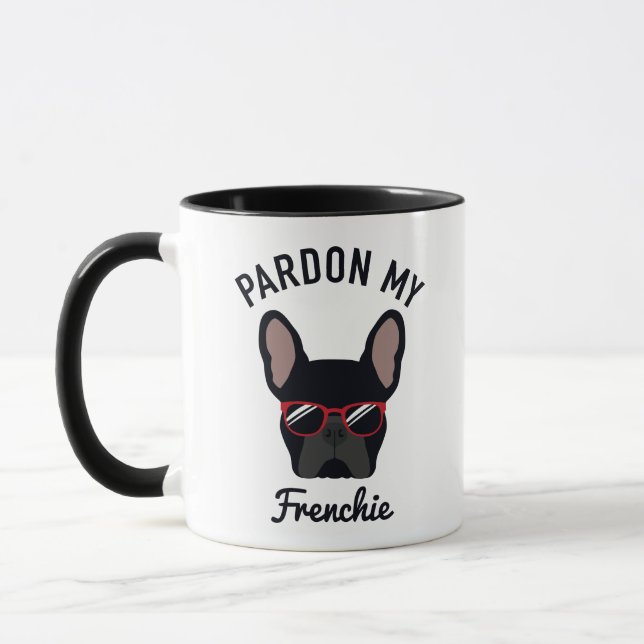 Caneca Engraçado Perdão meu francês Black French Buldog (Esquerda)