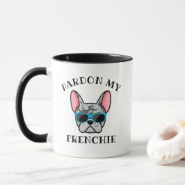 Caneca Engraçado Perdão meu francês Blue Merle Buldogue f