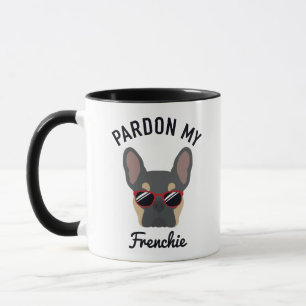 Caneca Engraçado Perdão, meu francês Blue Tan Buldogue fr