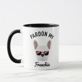 Caneca Engraçado Perdon, meu francês White Buldog