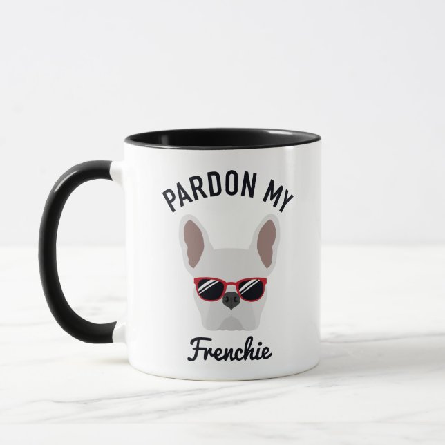 Caneca Engraçado Perdon, meu francês White Buldog (Esquerda)