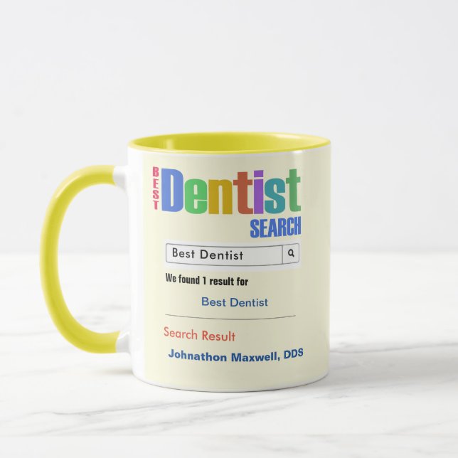 Caneca Engraçado personalizado Melhor Dentista Dotado Mug (Esquerda)
