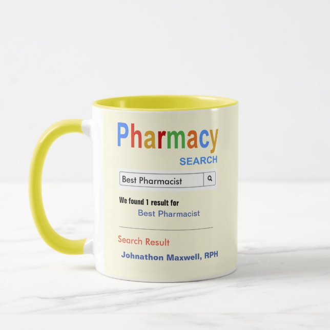 Caneca Engraçado Personalizado Melhor Farmacêutico Dando  (Esquerda)