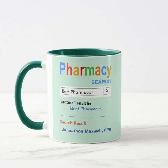 Caneca Engraçado Personalizado Melhor Farmacêutico Dando  (Esquerda)