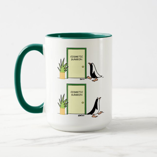 Caneca Engraçado Pinguim Tem Cartografia De Cirurgia Cosm (Esquerda)