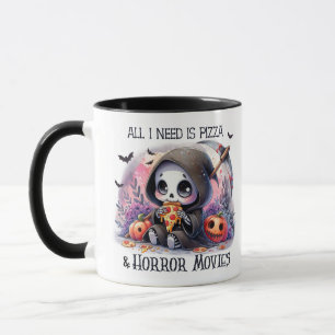Caneca Engraçado Pizza Filme Halloween Ghost Mug